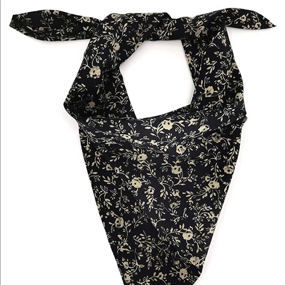 White floral bandana